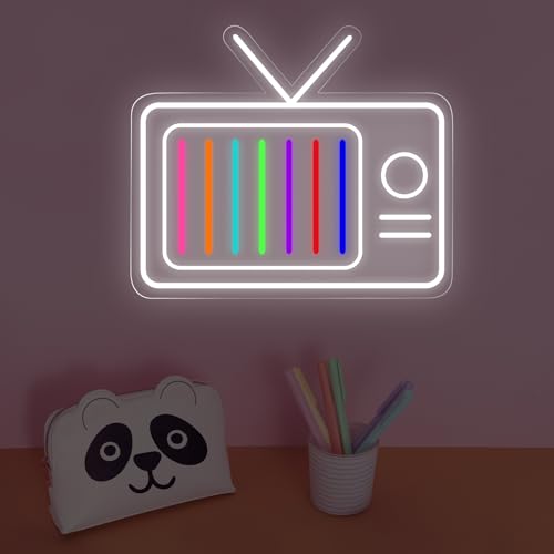 Image of Retro TV Led Neon Sign - Vintage Old TV Set with TV Interference No Signal - Perfect Wall Decor for your 90s Theme Party, 13 inchx15.2 inch