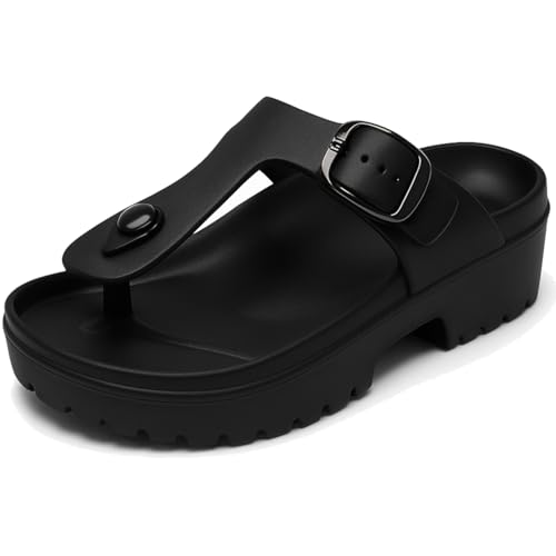 Image of ORTHO JOY Orthopedic Arch Support Sandals for Women - Comfort Slip-On Toe Post Slides with Adjustable Strap & Cushion Sole