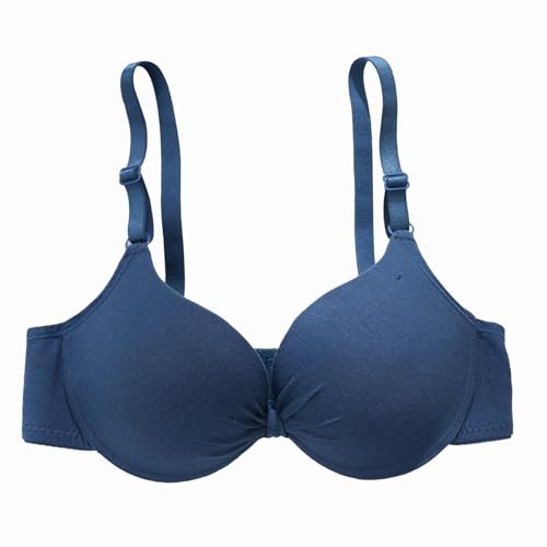 Gathering Fashion Ladies Bra Breathable Glossy Multi Coloured Sexy Ring Bra Bustier Mujer Pechos Grandes, azul, S