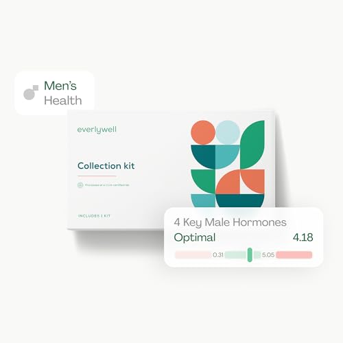 Image of Everlywell At-Home Men's Health Test Collection Kit, Measures 4 Key Hormones in Men for Accurate Results from a CLIA-Certified Lab Within Days, Ages 18 Plus (Pack of 2)