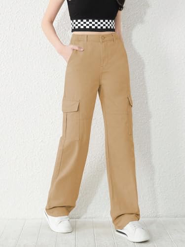 Image of KATECLO High-Waist Baggy Cargo Cotton Pants for Women | Stylish Casual Cargo for Girls