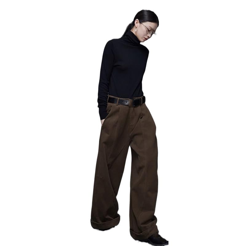 Wide-Leg Pants for Women, Loose Straight Autumn Casual Japanese Style