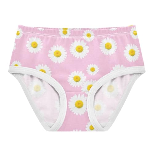 Girls Underwear Toddler 2t Cotton Girl Panties Cute Bright Underpants Briefs White Daisies Yellow Pastel Pink