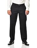 Lee Men's Total Freedom Stretch Relaxed Fit Flat Front Pant, Black, 34W x 32L