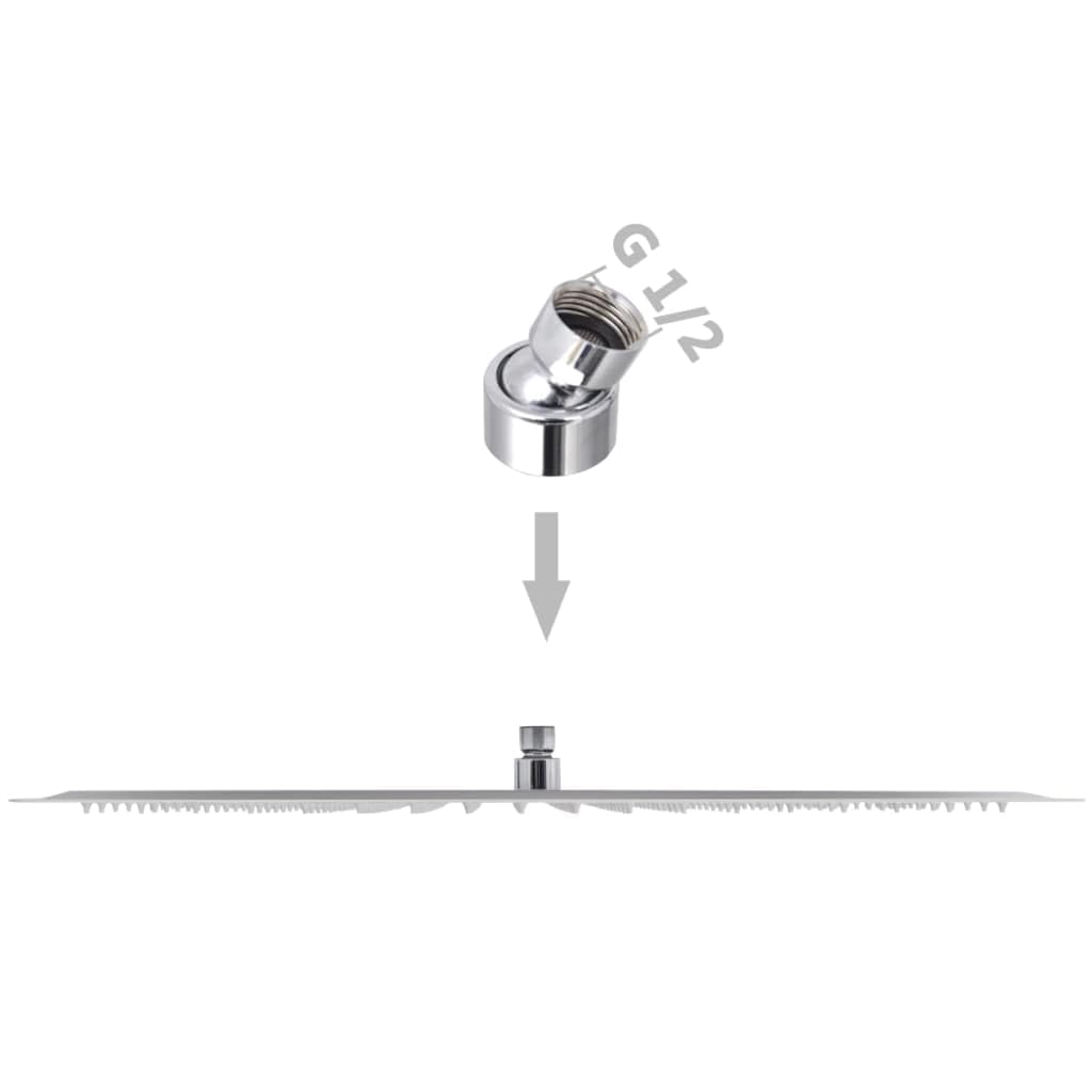 vidaXL Duschkopf Edelstahl 50x50cm Quadrat Kopfbrause Regendusche Brausekopf
