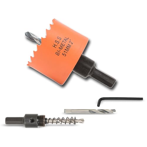VIKITON 2 inch Hole Saw with Arbor for Cutting Metal Wood and Plastic, 51mm Bi-Metal Hole Cutter for Different Project with Smooth and Flat Drilling Edge, Fast Chip Removal by VIKITON - Used condition - US$8.09
