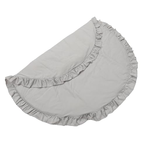 WATIIFUFU Tappeto per Gattonare per Ragazzo Ragazza e Piccoli, Coperta da Gioco Rotonda Bordo Sfumato Grigio Chiaro, Materiale Sicuro e Confortevole per Attività di Gioco e Relax in Casa