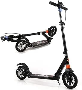 Fly-Premier Scooter Adults Scooters with Large Wheels, Disc Brake, Double Shock Absorption, Support 220 Lbs, Folding Adjustable, Non-electric Scooter.