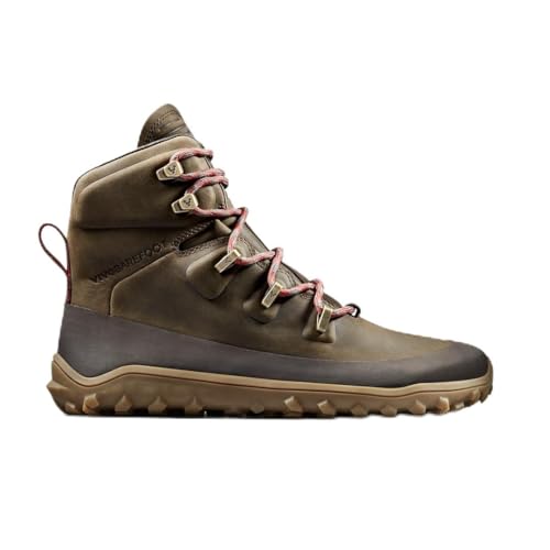 VIVOBAREFOOT Tracker Leather AT Mens Barefoot Hiking Boots | Waterproof, Lightweight & Puncture Resistant | All Weather & Terrains | Wide Fit Grounding Shoes | Bracken