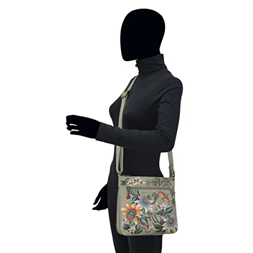 Image of Anuschka Women's Leather Crossbody Bag - Hand-Painted Genuine Leather Handbag with Adjustable Strap for Everyday Use - 550