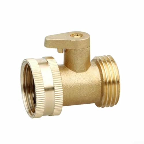 Gdfnmogo Válvula de bola de cierre de manguera de jardín de 3/4 pulgadas, conector de tubería de agua de cobre con conexión rápida para rosca estándar de 3/4 pulgadas, control duradero de encendido