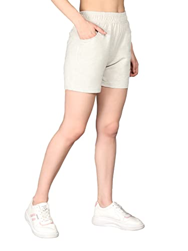 Image of CHKOKKO Women's Regular Cotton Regular Fit Plain Shorts for Women
