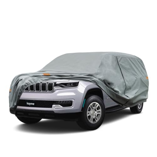 Image of Kayme Heavy Duty SUV Car Cover Custom Fit Jeep Wagoneer /Grand Wagoneer SWB Waterproof All Weather for Automobiles, Full Exterior Covers Sun Rain UV Protection.（Deliver About 3-10 Days）