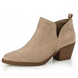 Viapipa Women'S Boots Ankle Boots for Women Ankle Boots for Women Dressy Womens Dress Boots Low Heel Pointed Toe Ankle Booties Side Zipper Shoes Womens Ankle Boots Low Heel Womens Booties 7 Taupe