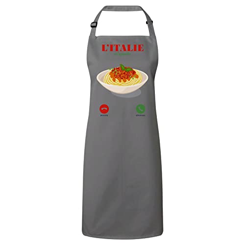 Tablier cuisine original motif spaghetti et nourriture italienne cadeau chef amateur