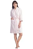 Fishers Finery Women's Cotton Terry Kimono Bathrobe with Pockets (Pink, XL)