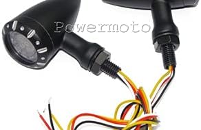 Amazon オートバイ黒レトロ弾丸赤黄色ledターンストップランプランニング点滅ライト用ダニー浮きホンダ Black バイク用ライト ランプ 車 バイク