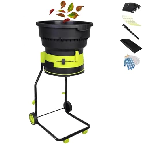 ANGDI Trituradora de Hojas, trituradora de jardín eléctrica de 2500 W con Ruedas, trituradoras de Hojas de 8000 RPM, trituradoras y trituradoras con Bolsa recolectora, Abertura de Embudo Grande