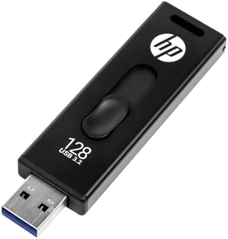 Clé USB 3.2 HP 712w 128 Go Bleue - Vitesse Lecture Jusqu'à 120 Mo/s - Design Coulissant Sans Capuchon - 9
