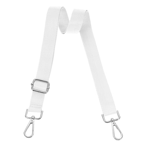 uxcell Wide Shoulder Strap, 2.5cm Adjustable Purse Strap Replacement Crossbody Strap for Shoulder Bag Handbag, White, Silver Pull Core Buckle