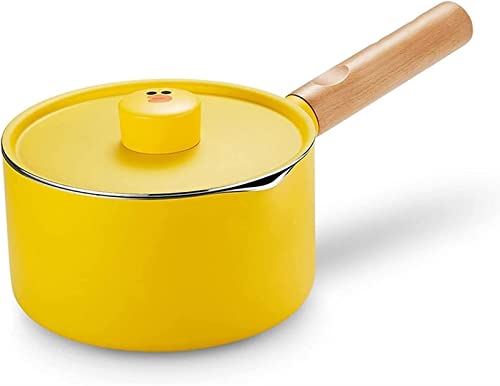 Wok Cooking Pot For Warming Milk Cooking Porridge Noodles Butter Making Sauce Nonsitck Pan Milk Pan Sauce Pan (Color : Yellow)