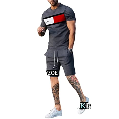 Survêtement pour homme t-shirt imprimé 3D short pour le sport et loisirs