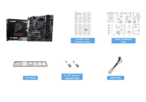 Image of MSI PRO B550M-P Motherboard, mATX - Supports AMD Ryzen 5000 /5000 G-Series, 4000 G-Series, 3000 /3000 G-Series Desktop Processors, AM4 - DDR4 Memory Boost (up to 4400+ MT /s OC), PCIe 4.0 x16, M.2 Gen4