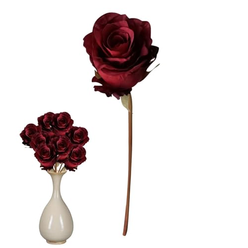 Genérico Rosas Artificiales | Resistentes a los Rayos UV Flores Artificiales de Seda | Decoración Duraderas Resistentes al Desgaste Jardín Flores para Mesas de Bodas Hoteles Eventos