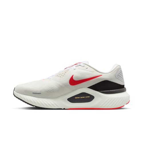 Image of Nike Men Structure 26 Wide White /Bright Crimson-Medium Ash Running Shoes 6 UK