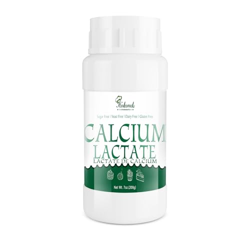 7 oz Calcium Lactate Powder Pure Food Grade Calcium Lactate Food Acidity Neutralizer Food Thickener & Stabilizer Ideal for Dairy Products Breads Pastries and Baking Gluten-Free & Vegan