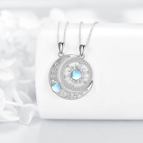 Couples BFF Matching Necklaces 925 Sterling Silver Cross/Yin Yang/Sun Moon/Mountain Wave Pendant Necklace Anniversary Birthday Gifts3