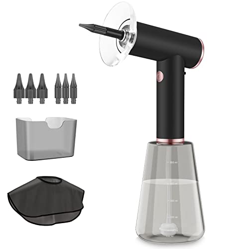 Electric Ear Wax Removal Kit, USB Rechargeable Ear Irrigation Water Cleaner Tool with 600 ml Water Bottle,Basin,Waterproof Scarf and 6 Tips, Ear Wax Removal for Adults & Kids（Black）