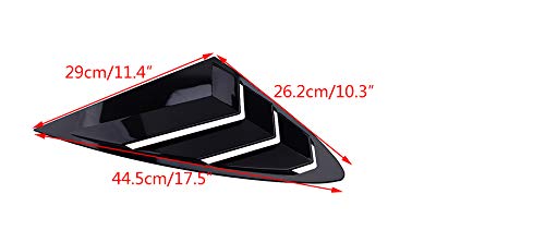 beler 1Pair Glossy Black Rear Side Window Vent Scoop Louver Fit for Hyundai Sonata DN8 2020-2021