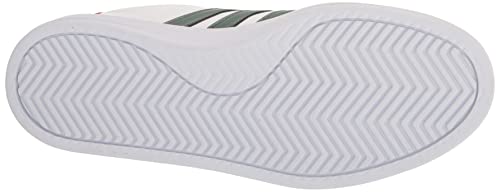 adidas Tênis masculino Grand Court 2.0, Ftwr Branco/Óxido Verde/Âmbar Alterado, 9