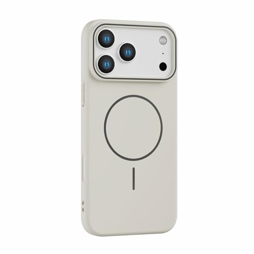 PCマットマグネット式電話ケース iPhone 17 16 15 14 13 12 Pro Max 17 Air 14 15 16 Plus ワイヤレス充電 耐衝撃カバー シャープロック ホワイト iPhone 14 Plus用