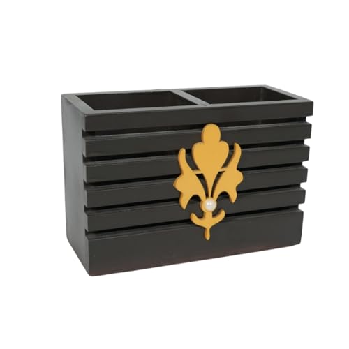 Image of Decorative Embossed Design Pencil and Pen Stand | Desk Organizer for Stationery Storage | Suitable for Office Desk, Study Table, Home and Workspace Use (Design 15)