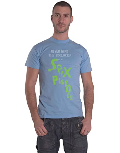 Image of Sex Pistols The T Shirt NMTB Drop Band Logo Official Unisex Light Blue Small