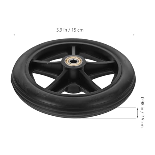 DOITOOL Wheelchair Front Wheel Replacement 6 Inch Rubber Caster with Non-Skid Tread for Smooth Mobility and Easy Installation 2 Pack Wheelchair Accessories - Image 2