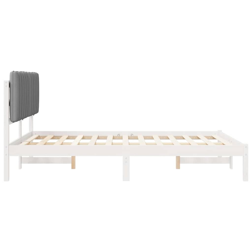Lite drewno sosnowe tapicerowane oparcie nowoczesny design jasnoszary 135 x