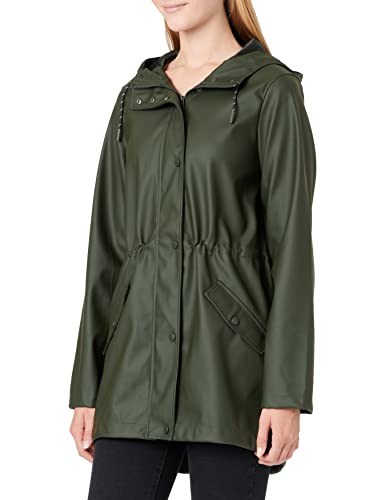VERO MODA Damen Regenjacke VMMalou wasserabweisender Parka mit Kapuze...