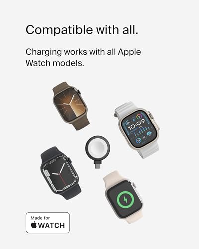 Image of Belkin BoostCharge USB-C Portable Charger for Apple Watch (MFi Certification, for Apple Watch Series 9, Series 8, Series 7, Ultra, etc., Compatible with MacBook, iPhone 15, etc., Black)