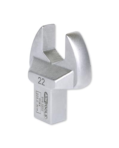 KS Tools Einsteck-Maulschlüssel 14x18mm 516.2222 22mm I Maulschlüssel mit Stiftsicherung I Verchromt I Sechskant Spezialwerkzeug I Für Drehmomentschlüssel