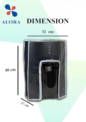 Image of Alora Water Purifier Cover for Aqquaguard Delight Aquasaver RO+UV+UF+MC - Waterproof, Dustproof, Oil & Stain Resistant, Transparent Window, Velcro Closure