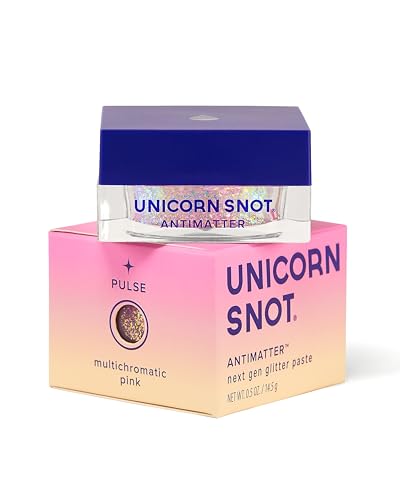 Unicorn Snot Antimatter Color-Shifting Glitter Paste Plastic-Free Iridescent Body Glitter Vegan & Cruelty-Free Sweat-Proof Face & Body Paint 0.5 oz Pulse (Pink to Red)