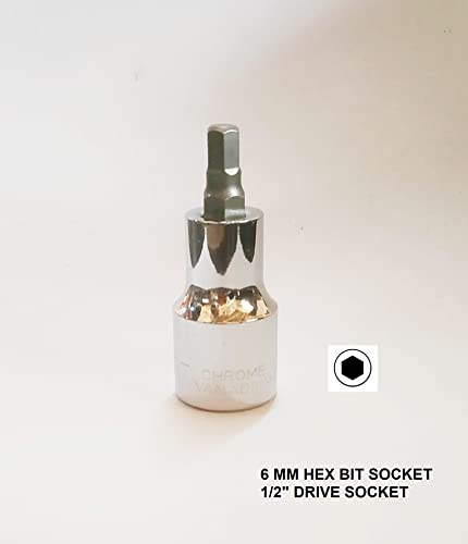 Image of 1 /2 inch Drive Allen Hex Bit Socket, 6 MM, Chrome Vanadium Steel, Heavy Duty, Anti-Slip & Anti-Corrosion, Workshop & Garages