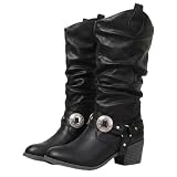 GLDNTM Women's Western Cowboy Boots - Chunky Heel...