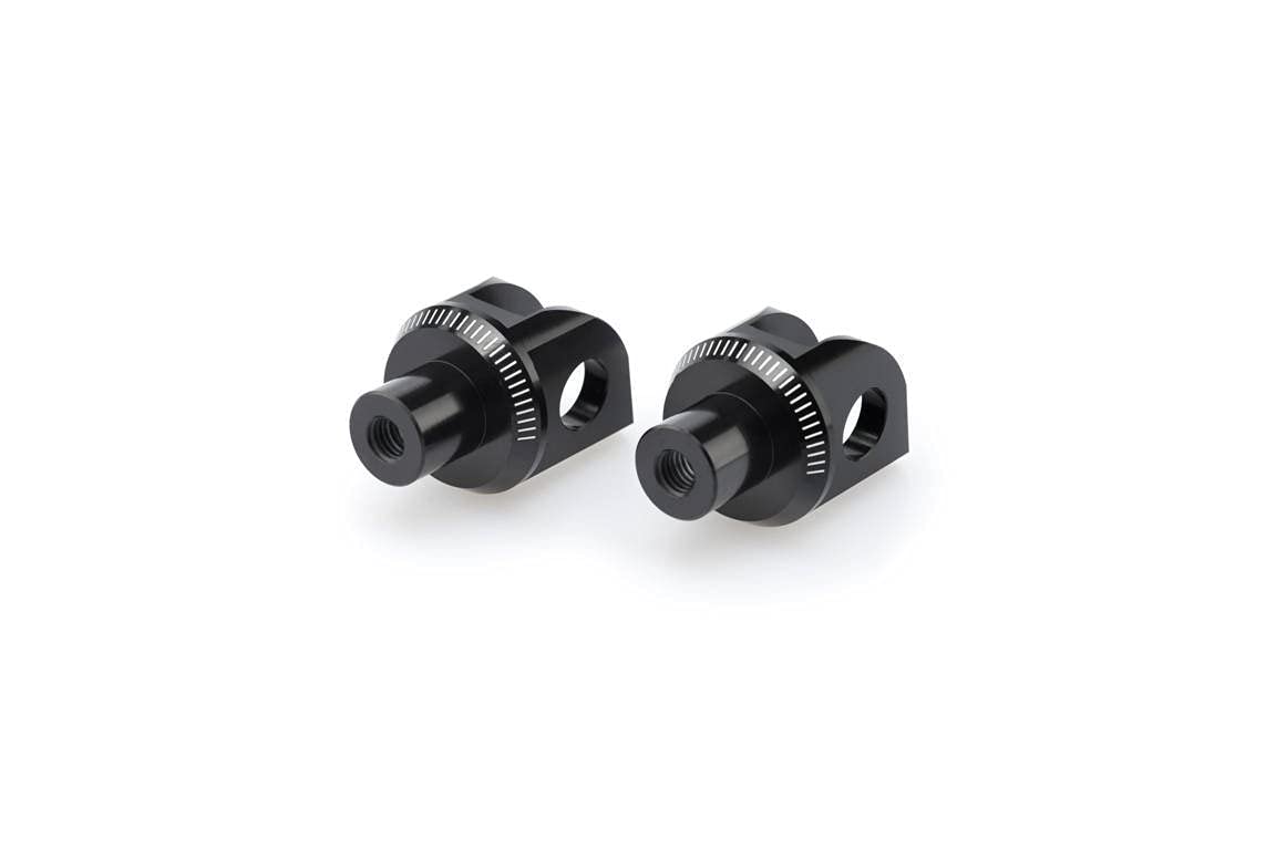 Puig 6449N Adapters By Pair Foot Pegs Rider For Kawasaki ER-6F, Suzuki GSX-R600, Black