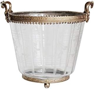 Glass Ice Bucket Wine Barrel Cooler Hotel Bar Club Tongs Lead-Free Glassware