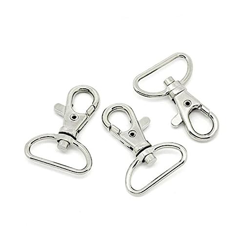 Gogogmee DIY Essential 30pcs Zinc Alloy Snap Hooks Trigger Rotating Swivel Clasp for Keychains Dog Leashes Decorations Silver