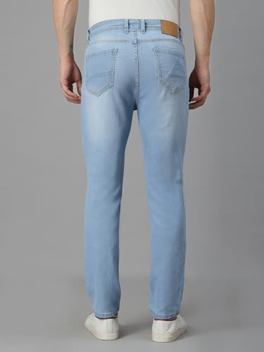 Image of Style Quotient Men Dark Blue Regular Fit Mid Rise Stretchable Jeans